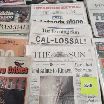Large collection of Newspapers Magazines Covering the Colts Cal Ripken + other Baltimore Events