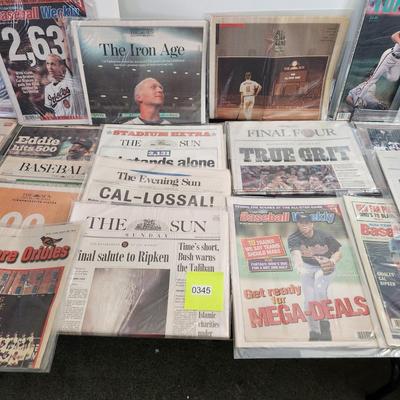 Large collection of Newspapers Magazines Covering the Colts Cal Ripken + other Baltimore Events