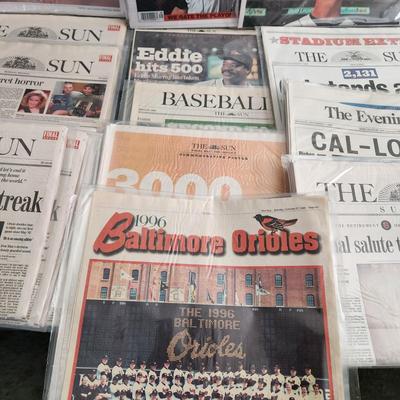 Large collection of Newspapers Magazines Covering the Colts Cal Ripken + other Baltimore Events