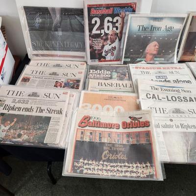 Large collection of Newspapers Magazines Covering the Colts Cal Ripken + other Baltimore Events