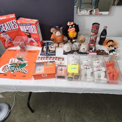 Large Maryland Sports Collectable Lot Ripken Wheaties, Vintage Oriole Bird Coke Bottles , Orioles & Terps Wood balls , Ripken...