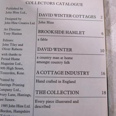 David Winter Collectors' Catalog & cottage cards with descriptions