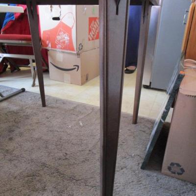 Vintage card table, wood with padded vinyl center