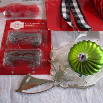 Christmas ornaments and hangers, various sizes, some new in box