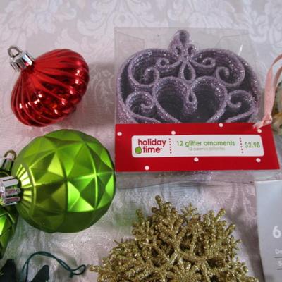 Christmas ornaments and hangers, various sizes, some new in box