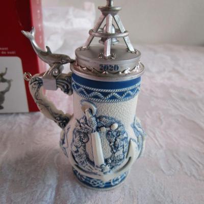 New in box Hallmark beer stein Christmas ornament