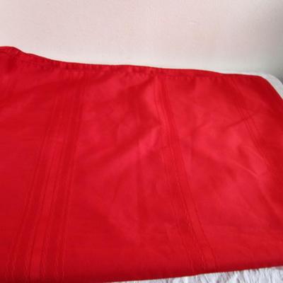 1 red rectangular linen tablecloth 60" x 84"