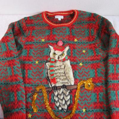 Christmas Sweater with owl like Harry Potter, Large