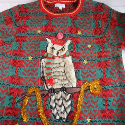 Christmas Sweater with owl like Harry Potter, Large
