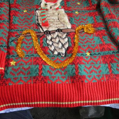 Christmas Sweater with owl like Harry Potter, Large