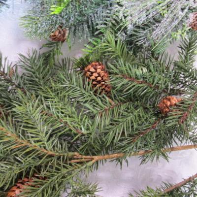 8 pine boughs, some with pinecones, some frosted
