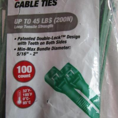 1 pkg of 97 8" zip ties, green