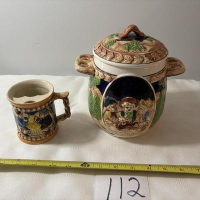 Vintage Royal Sealy German Style Humidor and Pipe Holder and Beer Stein Mustache Cup