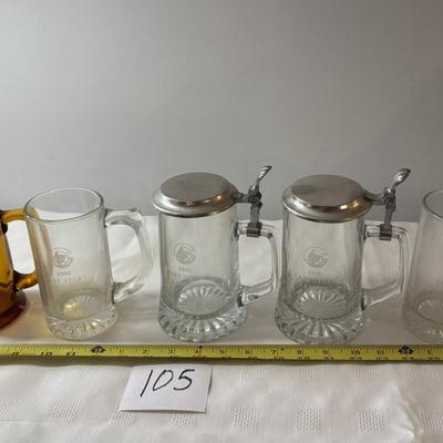 Vintage 1990s Glass Steins