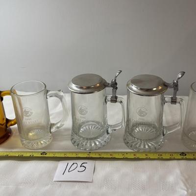 Vintage 1990s Glass Steins