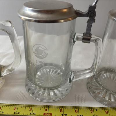 Vintage 1990s Glass Steins