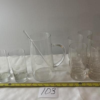 Vintage Glass and Pitcher Set