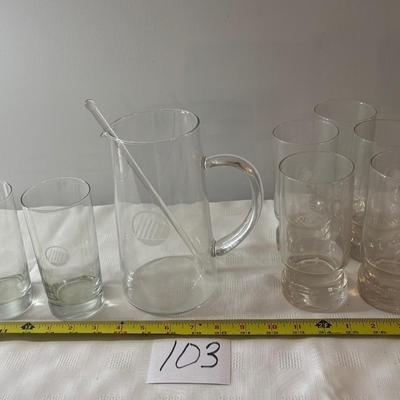 Vintage Glass and Pitcher Set