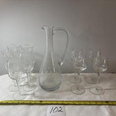 Elegant Etched Wine Decanter and More