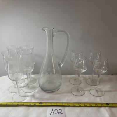 Elegant Etched Wine Decanter and More