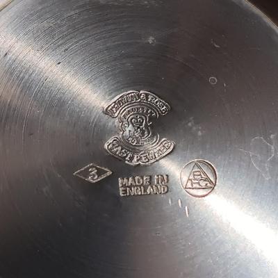 5 HAMM'S GLASSES AND 4 HEAVY PEWTER MUGS MADE IN LONDON