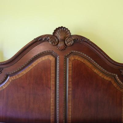 Carved Mahogany Traditional King Frame with Mattress