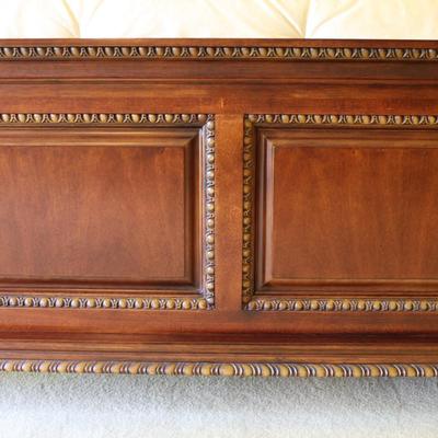 Carved Mahogany Traditional King Frame with Mattress