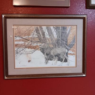 SIGNED AND NUMBERED PRINT OF 2 ANTELOPE
