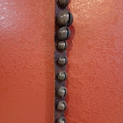 WOW! 7 FOOT ANTIQUE BELLS ON A LEATHER STRAP