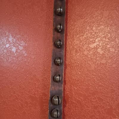 WOW! 7 FOOT ANTIQUE BELLS ON A LEATHER STRAP