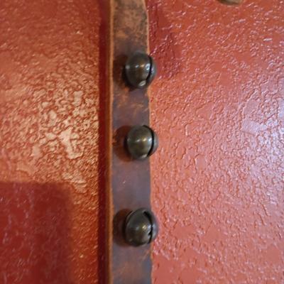 WOW! 7 FOOT ANTIQUE BELLS ON A LEATHER STRAP