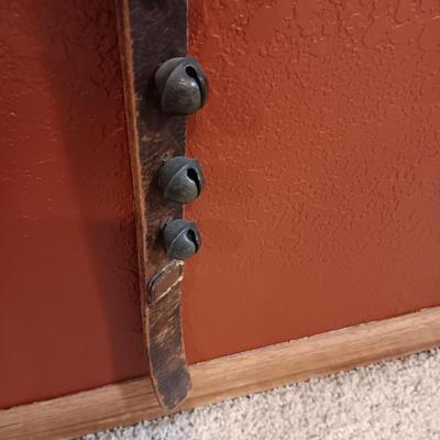 WOW! 7 FOOT ANTIQUE BELLS ON A LEATHER STRAP