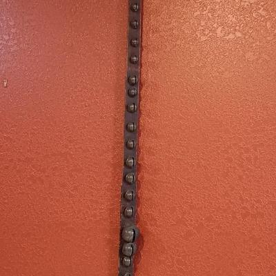 WOW! 7 FOOT ANTIQUE BELLS ON A LEATHER STRAP