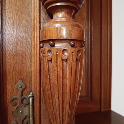 STUNNING HANDCRAFTED, HAND CARVED ANTIQUE SIDEBOARD WITH MARBLE TOP