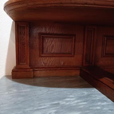 STUNNING HANDCRAFTED, HAND CARVED ANTIQUE SIDEBOARD WITH MARBLE TOP