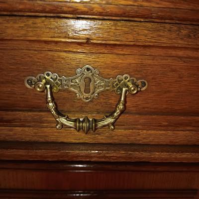 STUNNING HANDCRAFTED, HAND CARVED ANTIQUE SIDEBOARD WITH MARBLE TOP