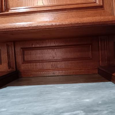 STUNNING HANDCRAFTED, HAND CARVED ANTIQUE SIDEBOARD WITH MARBLE TOP