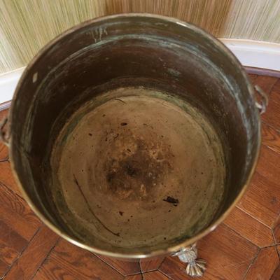 Large Vintage Brass Claw Footed Planter
