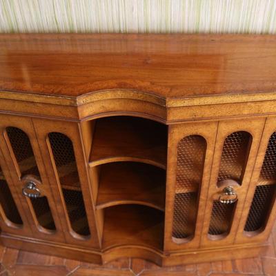 Wood Console with Two Wire Doors (See Details)