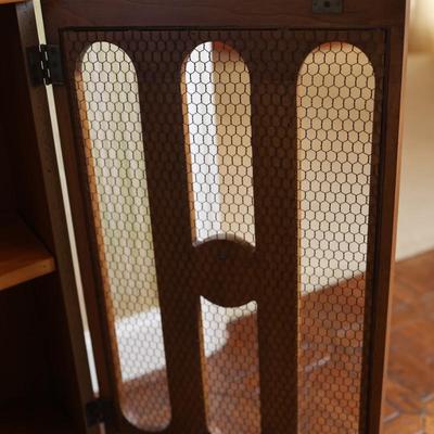 Wood Console with Two Wire Doors (See Details)
