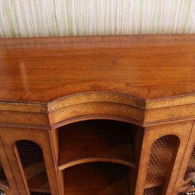 Wood Console with Two Wire Doors (See Details)