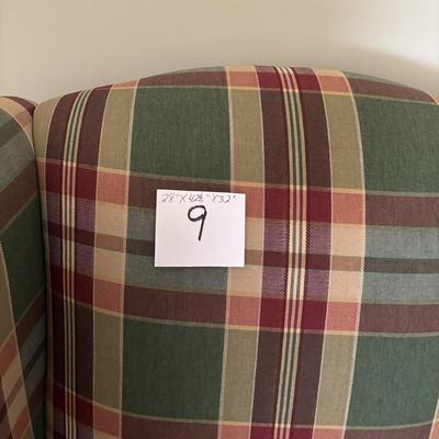 Plaid Chair and Ottoman
