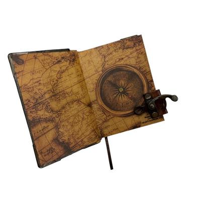 Handmade Leather Steampunk Vintage Inspired Diary Handbook Journal Book of Spells w/Metal Spider Motif w/Hook & Eye Latch - 4.5"...