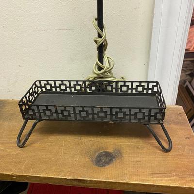 VIntage Lamp with attached Metal Tray