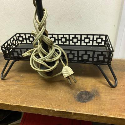 VIntage Lamp with attached Metal Tray