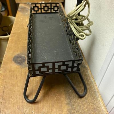 VIntage Lamp with attached Metal Tray