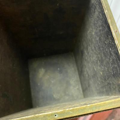 Vintage BRASS REPOUSSE BASKET Bin Trash or Waste Basket