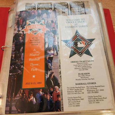Binder filled w 1993 All Star Game Memorabelia Oriole Park at Camden Yards All Star Fan Fest