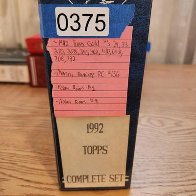 1992 Complete Set Topps Baseball Cards Binder Nolan Ryan Manny Ramirez RC 156 Topps Gold