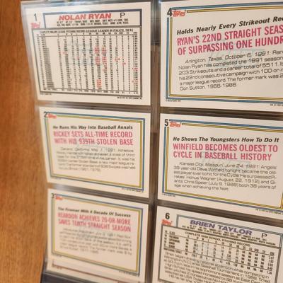 1992 Complete Set Topps Baseball Cards Binder Nolan Ryan Manny Ramirez RC 156 Topps Gold